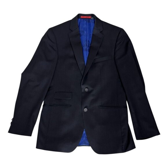 TED BAKER Luxury Designer Wool Blue Business Casual Formal Blazer Suit Mens 38R - Picture 8 of 11